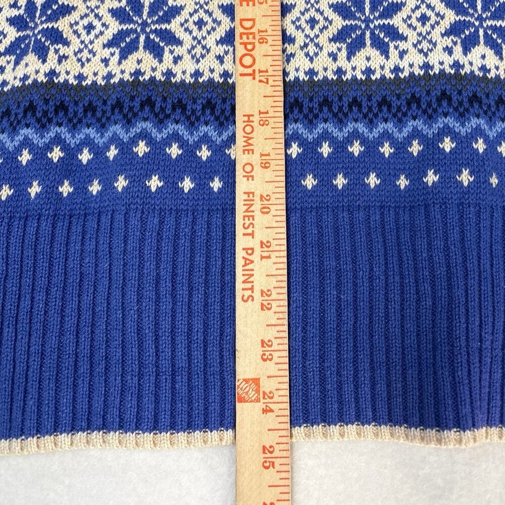 Nomadic Traders Sweater Womens Medium Blue Fair Isle 1/4 Zip - Picture 4 of 8